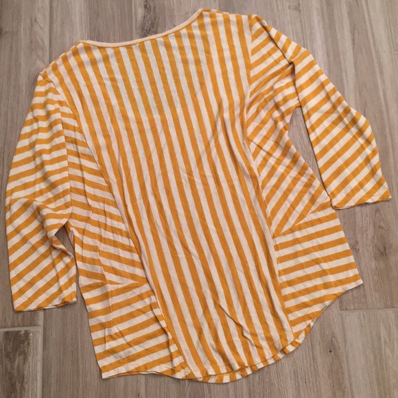 {Fossil} Yellow and White Striped Shirt - Picture 3 of 4